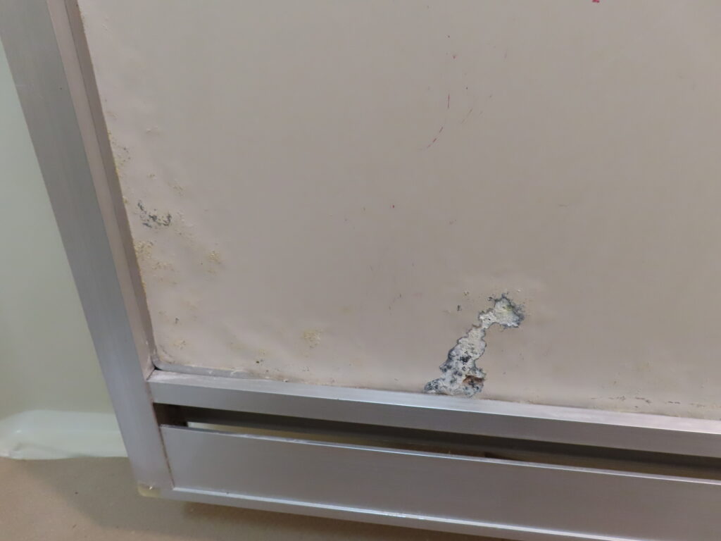 浴室ドア塩ビ板貼り付け
