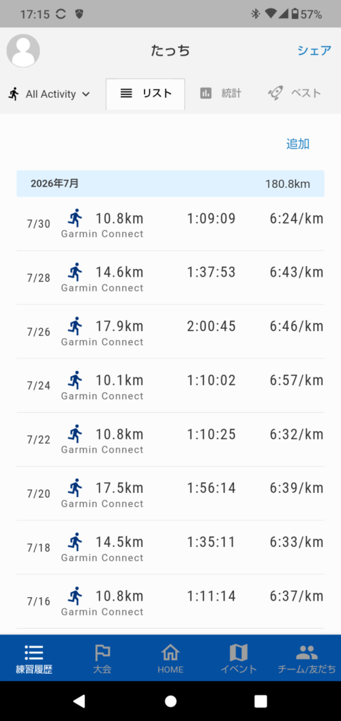 7月ランニング